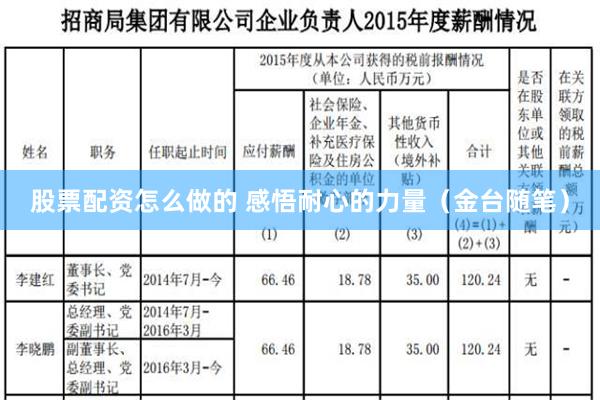 股票配资怎么做的 感悟耐心的力量（金台随笔）