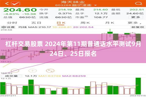 杠杆交易股票 2024年第11期普通话水平测试9月24日、25日报名