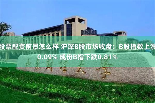 股票配资前景怎么样 沪深B股市场收盘：B股指数上涨0.09% 成份B指下跌0.81%