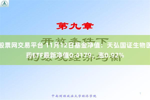 股票网交易平台 11月12日基金净值：天弘国证生物医药ETF最新净值0.4179，涨0.92%