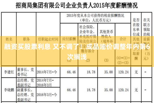 融资买股票利息 又不调了！成品油价调整年内第6次搁浅