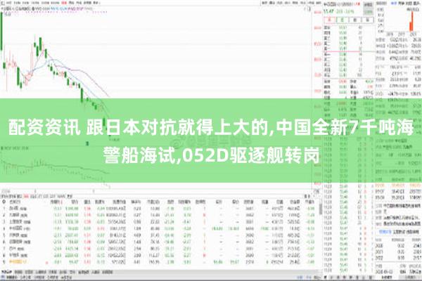 配资资讯 跟日本对抗就得上大的,中国全新7千吨海警船海试,052D驱逐舰转岗